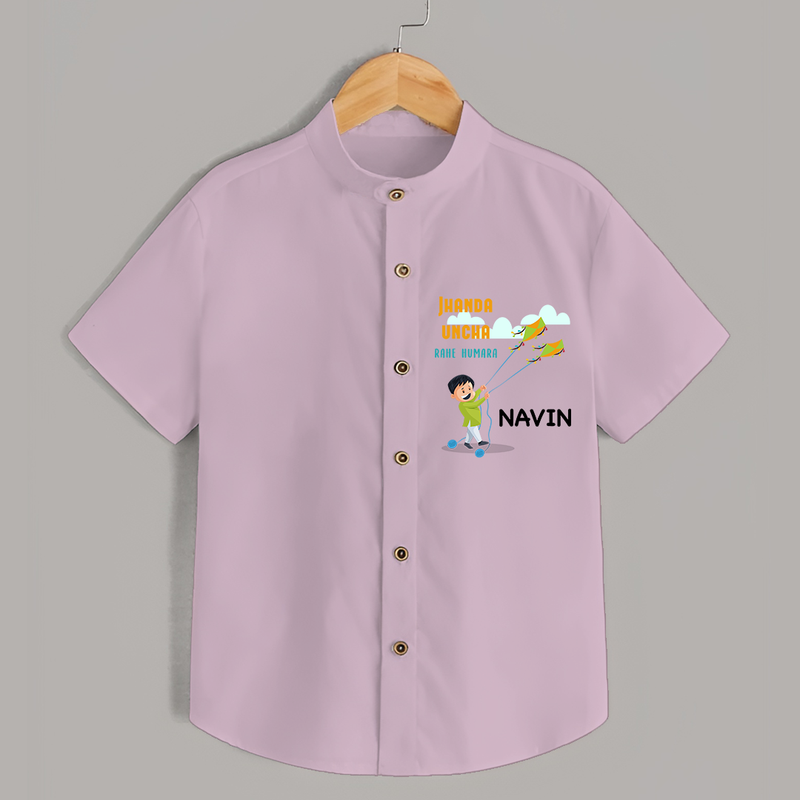 Jhanda Uncha Rahe Humara Customized Shirt For Kids - PINK - 0 - 6 Months Old (Chest 23")