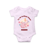 My 1st Karthigai Deepam - Cute Imprinted Karthigai Deepam Romper With Name For Babies - LILAC - 0 - 3 Months Old (Chest 16")