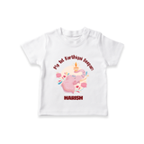 My 1st Karthigai Deepam - Cute Imprinted Karthigai Deepam T-Shirt With Name For Kids - WHITE - 0-5 Months Old (Chest 17")