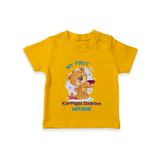 Celebrate This Karthigai Deepam With Our "My First Karthigai Deepam" themed Customized T-Shirt With Name For Kids - CHROME YELLOW - 0-5 Months Old (Chest 17")