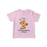 Celebrate This Karthigai Deepam With Our "My First Karthigai Deepam" themed Customized T-Shirt With Name For Kids - PINK - 0-5 Months Old (Chest 17")