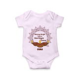 Happy Karthigai Deepam Ð Shining Bright: Personalized Romper For Babies with Name - LILAC - 0 - 3 Months Old (Chest 16")