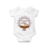 Happy Karthigai Deepam Ð Shining Bright: Personalized Romper For Babies with Name - WHITE - 0 - 3 Months Old (Chest 16")