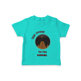 Little Deepam Big Light  - Customized T-Shirt For Kids With Name - TEAL - 0-5 Months Old (Chest 17")