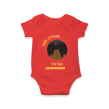 Little Deepam Big Light  - Customized Romper For Babies With Name - RED - 0 - 3 Months Old (Chest 16")