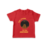 Little Deepam Big Light  - Customized T-Shirt For Kids With Name - RED - 0-5 Months Old (Chest 17")