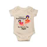 Happy Karthigai Deepam Ð Lighting Smiles: Custom Romper For Babies with Name - IVORY - 0 - 3 Months Old (Chest 16")