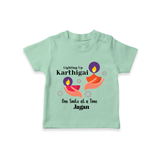 Happy Karthigai Deepam Ð Lighting Smiles: Custom T-Shirt For Kids with Name - MINT GREEN - 0-5 Months Old (Chest 17")