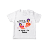 Happy Karthigai Deepam Ð Lighting Smiles: Custom T-Shirt For Kids with Name - WHITE - 0-5 Months Old (Chest 17")