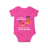 Happy Karthigai Deepam Ð Lighting Smiles: Custom Romper For Babies with Name - HOT PINK - 0 - 3 Months Old (Chest 16")