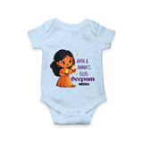 Appa And Amma's Little Deepam  - Customized Romper For Babies With Name - BABY BLUE - 0 - 3 Months Old (Chest 16")