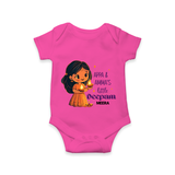 Appa And Amma's Little Deepam  - Customized Romper For Babies With Name - HOT PINK - 0 - 3 Months Old (Chest 16")