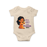 Appa And Amma's Little Deepam  - Customized Romper For Babies With Name - IVORY - 0 - 3 Months Old (Chest 16")