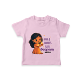 Appa And Amma's Little Deepam  - Customized T-Shirt For Kids With Name - PINK - 0-5 Months Old (Chest 17")