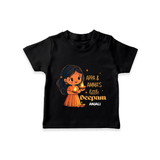 Appa And Amma's Little Deepam  - Customized T-Shirt For Kids With Name - BLACK - 0-5 Months Old (Chest 17")