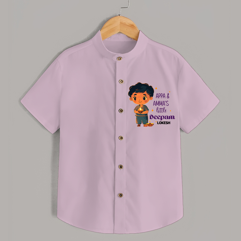 Appa & Amma's Little Deepam  - Customized Shirt For Kids With Name - PINK - 0 - 6 Months Old (Chest 23")