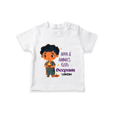 Appa & Amma's Little Deepam  - Customized T-Shirt For Kids With Name - WHITE - 0-5 Months Old (Chest 17")