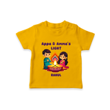 Appa & Amma's Light  - Customized T-Shirt For Kids With Name - CHROME YELLOW - 0-5 Months Old (Chest 17")