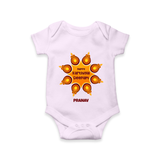 Happy Karthigai Deepam Ð Celebrate Bright: Romper For Babies With Customized Name - LILAC - 0 - 3 Months Old (Chest 16")