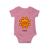 Happy Karthigai Deepam Ð Celebrate Bright: Romper For Babies With Customized Name - ONION - 0 - 3 Months Old (Chest 16")