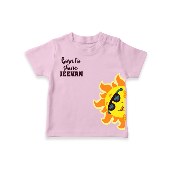 Born to Shine – Personalised Kids T-Shirt - BABY PINK - 0-5 Months Old (Chest 17")