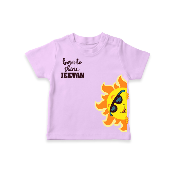 Born to Shine – Personalised Kids T-Shirt - LILAC - 0-5 Months Old (Chest 17")