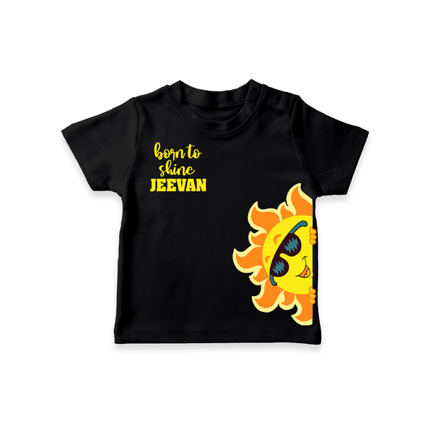 Born to Shine – Personalised Kids T-Shirt - BLACK - 0-5 Months Old (Chest 17")