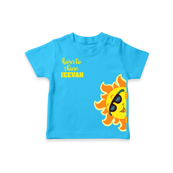 Born to Shine – Personalised Kids T-Shirt - SKY BLUE - 0-5 Months Old (Chest 17")