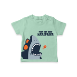 Deep Sea Boss – Personalised Kids T-Shirt - MINT GREEN - 0-5 Months Old (Chest 17")