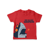 Deep Sea Boss – Personalised Kids T-Shirt - RED - 0-5 Months Old (Chest 17")