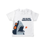 Deep Sea Boss – Personalised Kids T-Shirt - WHITE - 0-5 Months Old (Chest 17")
