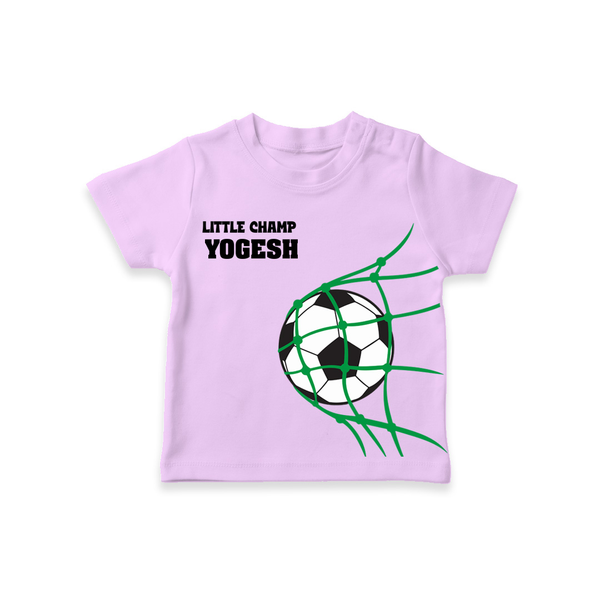 Little Champ Football – Personalised Kids T-Shirt - LILAC - 0-5 Months Old (Chest 17")
