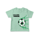 Little Champ Football – Personalised Kids T-Shirt - MINT GREEN - 0-5 Months Old (Chest 17")