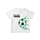 Little Champ Football – Personalised Kids T-Shirt - WHITE - 0-5 Months Old (Chest 17")
