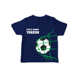 Little Champ Football – Personalised Kids T-Shirt - NAVY BLUE - 0-5 Months Old (Chest 17")