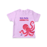 Octo-Cutie – Personalised Kids T-Shirt - LILAC - 0-5 Months Old (Chest 17")