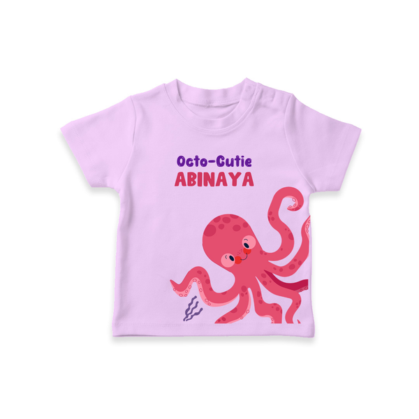 Octo-Cutie – Personalised Kids T-Shirt - LILAC - 0-5 Months Old (Chest 17")