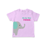 Ele-Fun Time – Personalised Kids T-Shirt - LILAC - 0-5 Months Old (Chest 17")