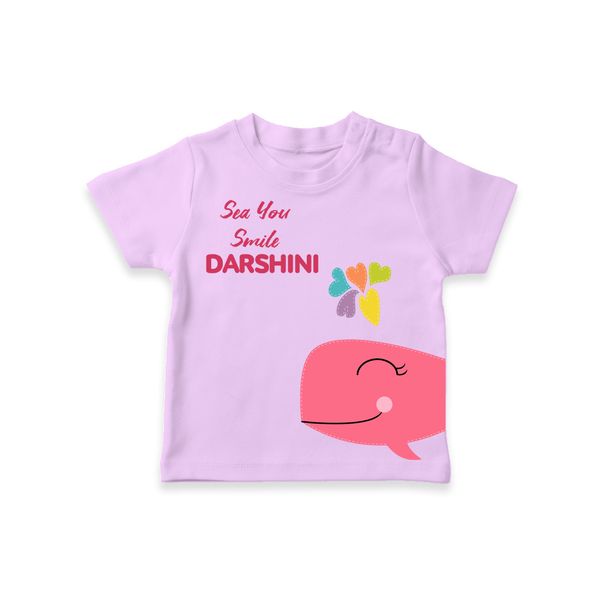 Sea You Smile – Personalised Kids T-Shirt - LILAC - 0-5 Months Old (Chest 17")