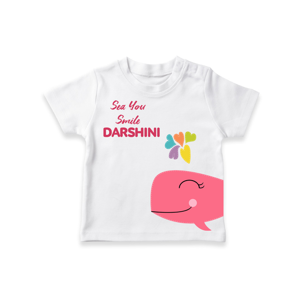 Sea You Smile – Personalised Kids T-Shirt - WHITE - 0-5 Months Old (Chest 17")