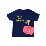Sea You Smile – Personalised Kids T-Shirt - NAVY BLUE - 0-5 Months Old (Chest 17")