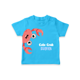 Cute Crab – Personalised Kids T-Shirt - SKY BLUE - 0-5 Months Old (Chest 17")