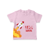 Little Explorer Rocket – Personalised Kids T-Shirt - BABY PINK - 0-5 Months Old (Chest 17")