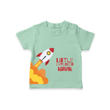 Little Explorer Rocket – Personalised Kids T-Shirt - MINT GREEN - 0-5 Months Old (Chest 17")