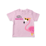 Little Princess Flamingo – Personalised Kids T-Shirt - BABY PINK - 0-5 Months Old (Chest 17")