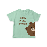 Little Prince Bear – Personalised Kids T-Shirt - MINT GREEN - 0-5 Months Old (Chest 17")