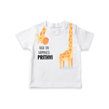 High on Happiness – Personalised Kids T-Shirt - WHITE - 0-5 Months Old (Chest 17")