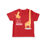 High on Happiness – Personalised Kids T-Shirt - RED - 0-5 Months Old (Chest 17")