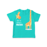 High on Happiness – Personalised Kids T-Shirt - TEAL - 0-5 Months Old (Chest 17")