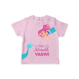 Little Mermaid – Personalised Kids T-Shirt - BABY PINK - 0-5 Months Old (Chest 17")